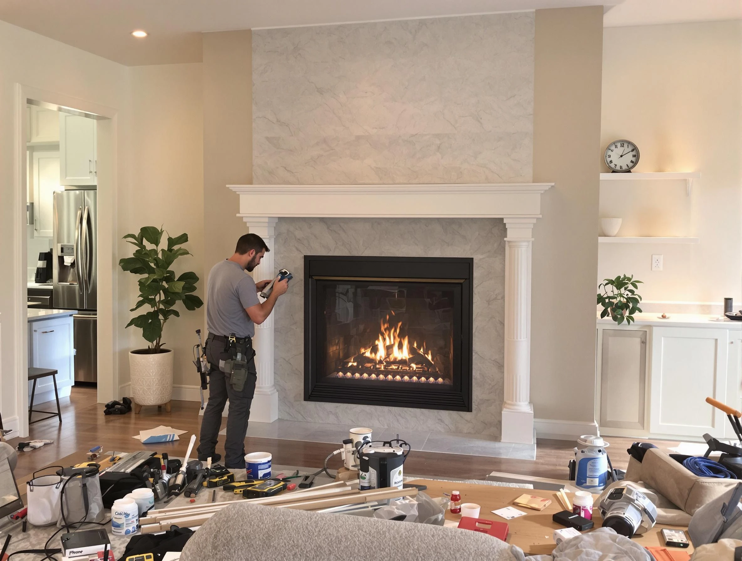 Newly installed fireplace by La Vergne Chimney Sweep in La Vergne, TN
