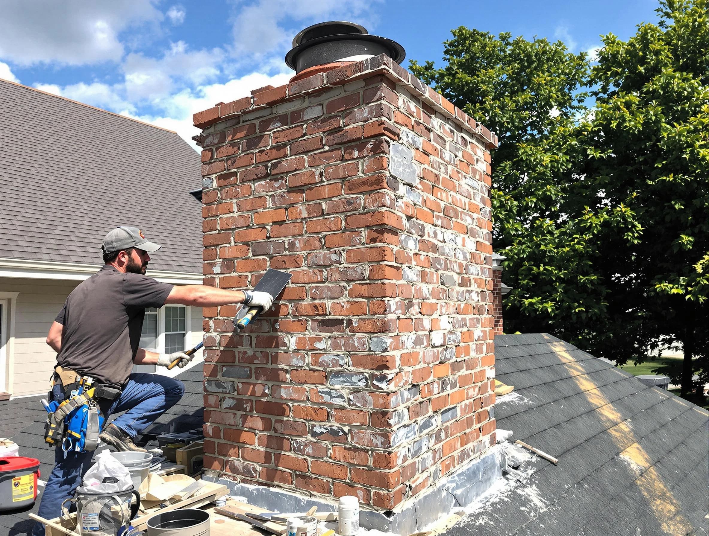 Completed chimney rebuild by La Vergne Chimney Sweep in La Vergne, TN