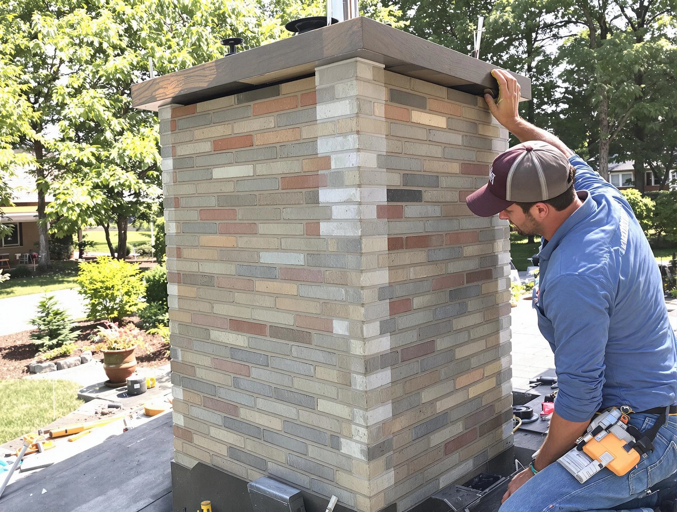 La Vergne Chimney Sweep completing a modern chimney remodel in La Vergne, TN