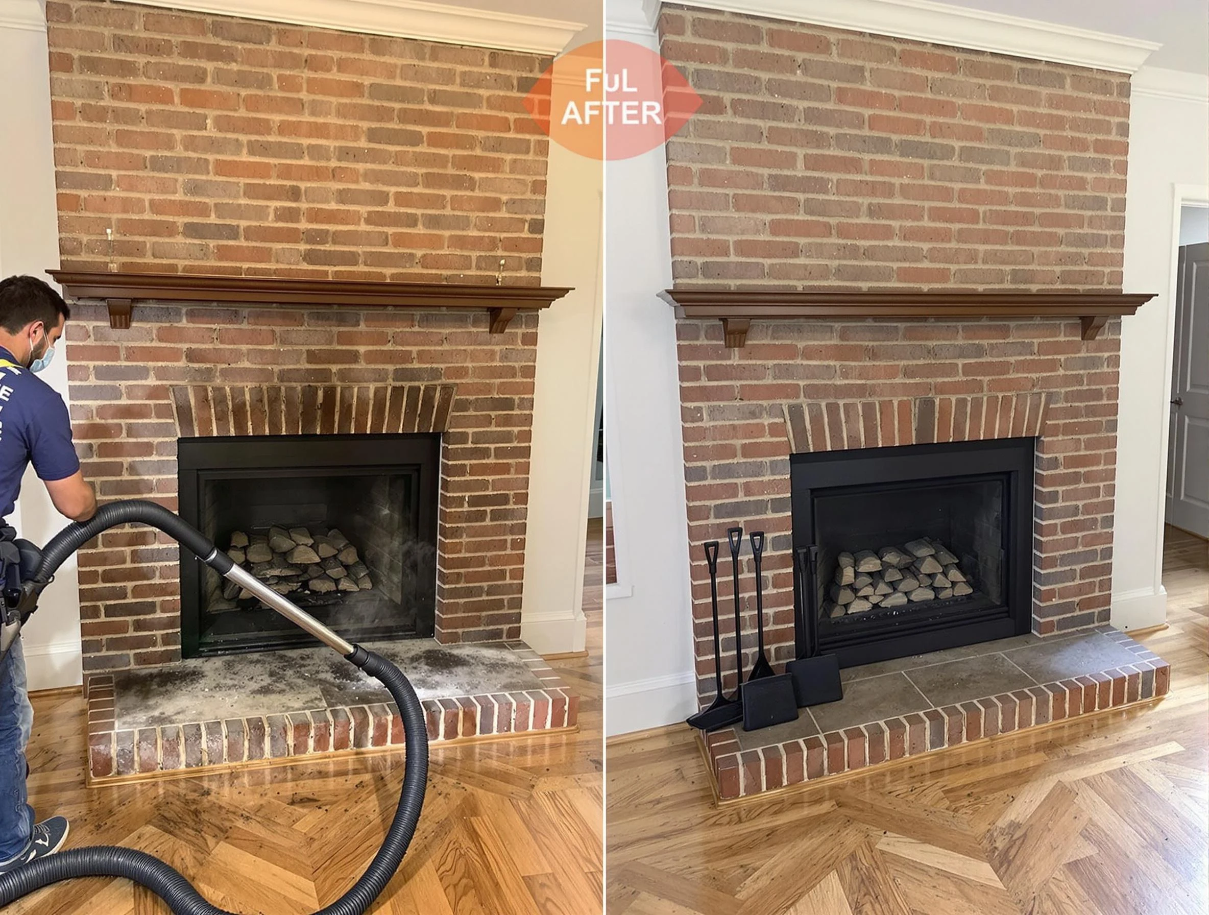 La Vergne Chimney Sweep carefully sanitizing a fireplace in La Vergne, TN