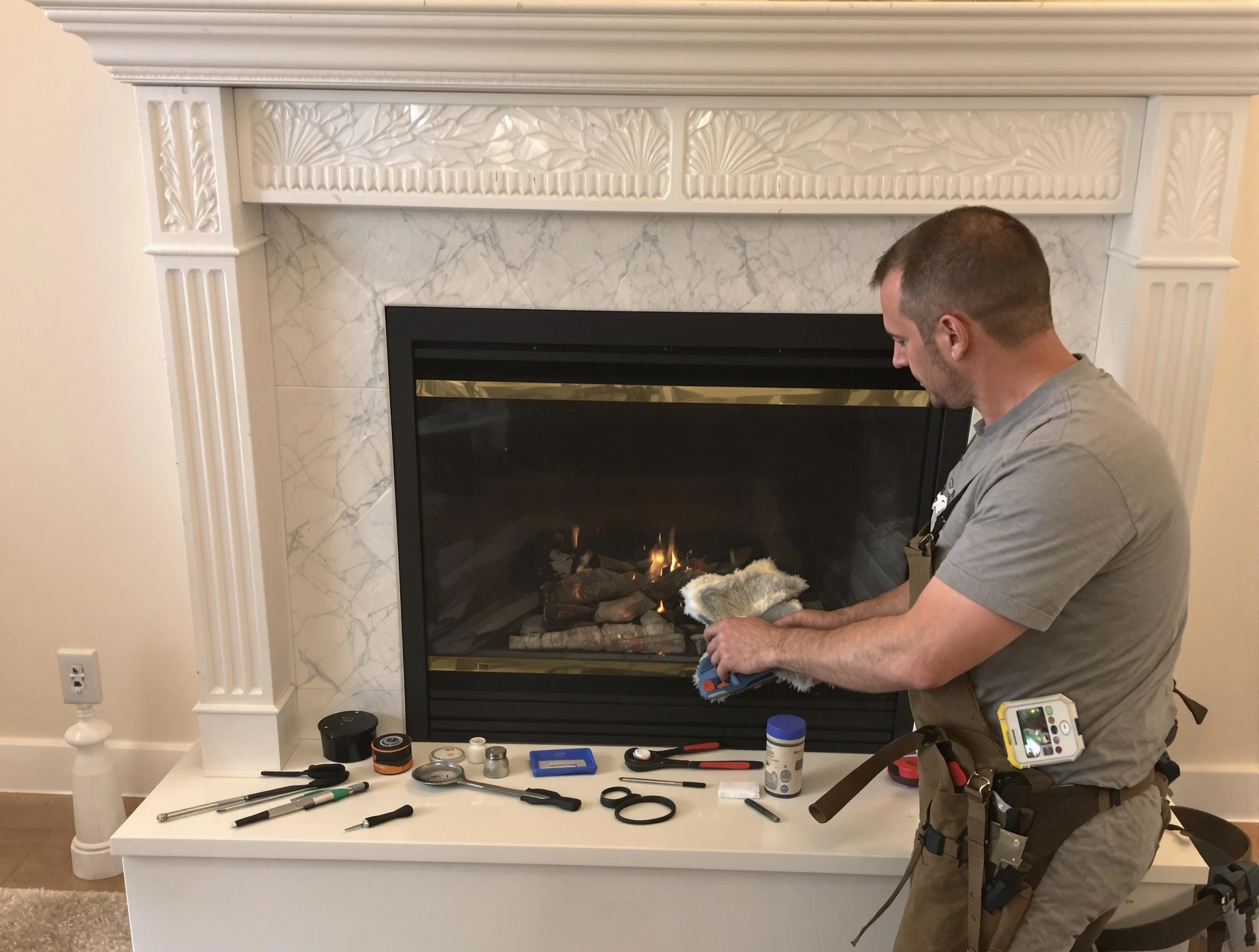 La Vergne Chimney Sweep performing fireplace maintenance in La Vergne, TN