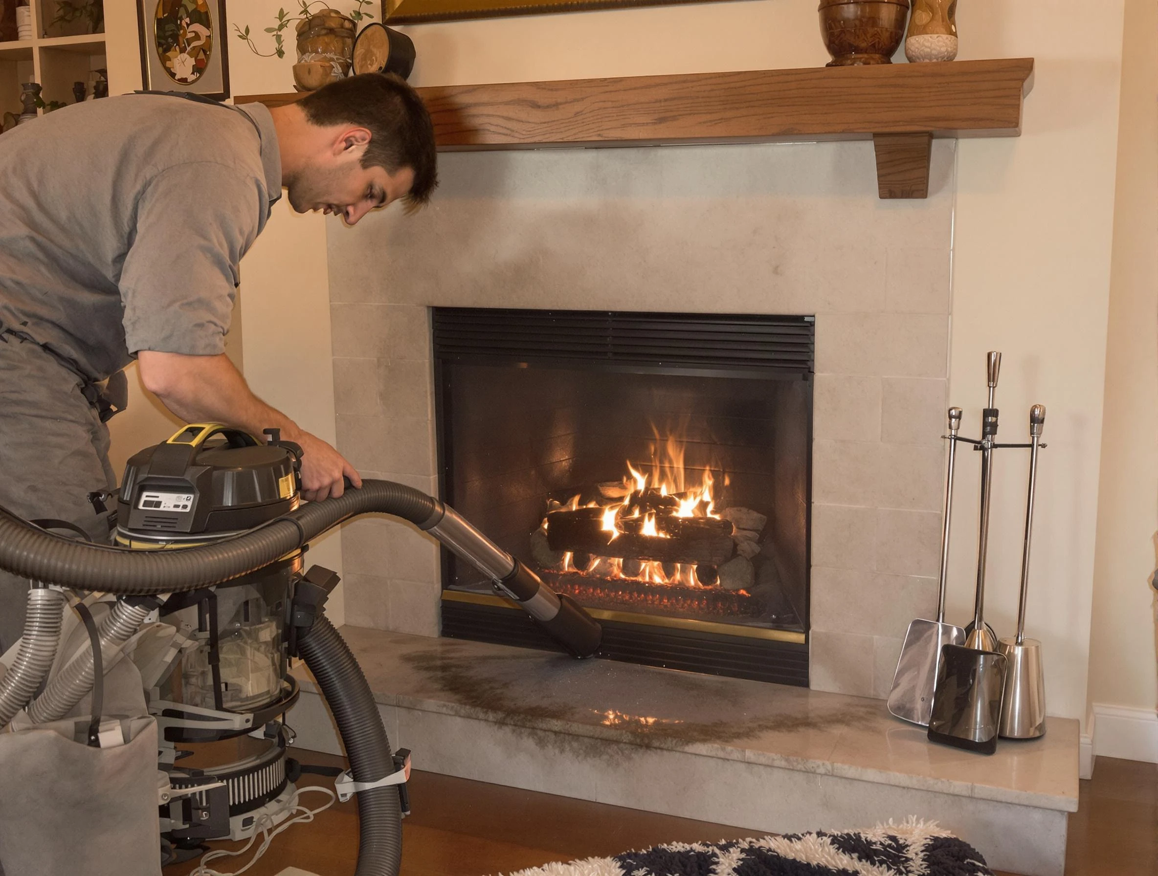 Routine fireplace upkeep by La Vergne Chimney Sweep in La Vergne, TN